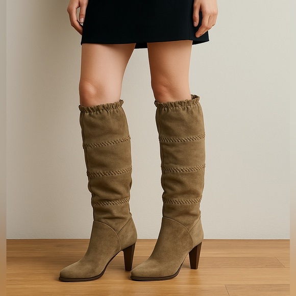 Vintage Coach Brown Suede Vintage Jae Knee High‎ Heeled Boot - Picture 1 of 11
